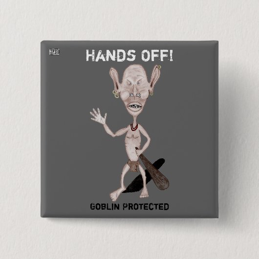 Badge Carré 5 Cm Bouton de gobelin en colère (Devant)