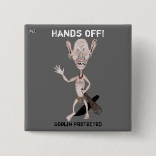 Badge Carré 5 Cm Bouton de gobelin en colère