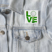Badge Carré 5 Cm Bouton de golf d'amour (En situation)
