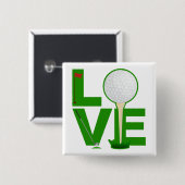 Badge Carré 5 Cm Bouton de golf d'amour (Devant & derrière)