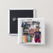 Badge Carré 5 Cm Bouton de gribouillage créatif (Devant & derrière)