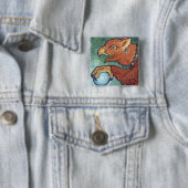 Badge Carré 5 Cm Bouton de Gryphon Mage (En situation)