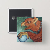 Badge Carré 5 Cm Bouton de Gryphon Mage (Devant & derrière)