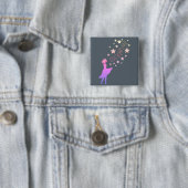 Badge Carré 5 Cm Bouton de haine d'atouts d'amour (En situation)