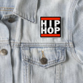 Badge Carré 5 Cm Bouton de HIP HOP (En situation)
