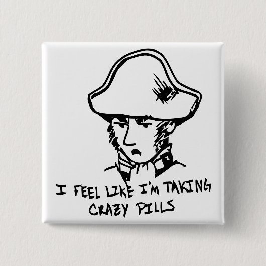 Badge Carré 5 Cm Bouton de Javert (Devant)