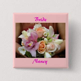 Badge Carré 5 Cm Bouton de jeune mariée