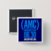 Badge Carré 5 Cm bouton de jour de conscience d'amc (Devant & derrière)