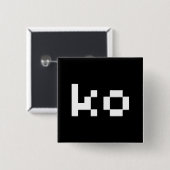 Badge Carré 5 Cm Bouton de KO (Devant & derrière)
