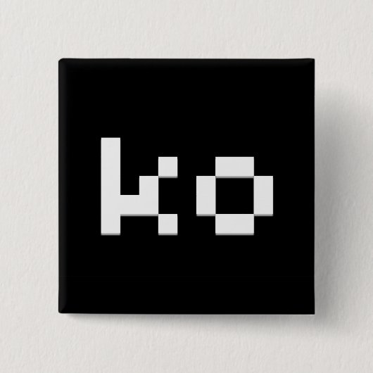 Badge Carré 5 Cm Bouton de KO (Devant)