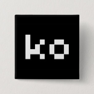Badge Carré 5 Cm Bouton de KO