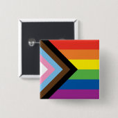 Badge Carré 5 Cm Bouton de la fierté de progression (Devant & derrière)