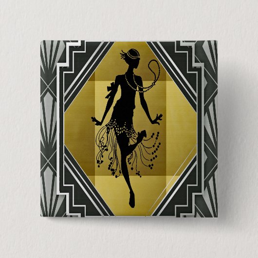Badge Carré 5 Cm bouton de la fille du filtre (Devant)