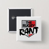Badge Carré 5 Cm Bouton de la fourrure de rugby (Devant & derrière)