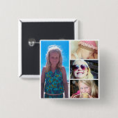 Badge Carré 5 Cm Bouton de la photo de Kaitin (Devant & derrière)