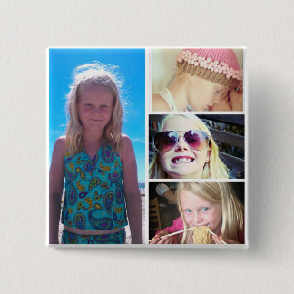 Badge Carré 5 Cm Bouton de la photo de Kaitin