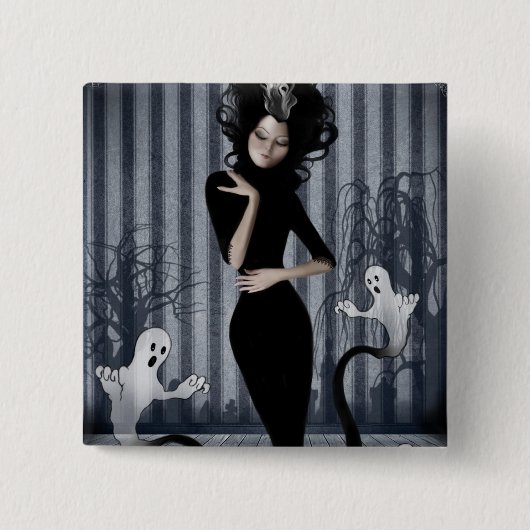 Badge Carré 5 Cm Bouton de la Reine de Seance (Devant)