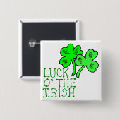 Badge Carré 5 Cm Bouton de la Saint Patrick (Devant & derrière)