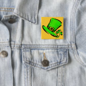 Badge Carré 5 Cm Bouton de la Saint Patrick (En situation)