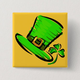 Badge Carré 5 Cm Bouton de la Saint Patrick