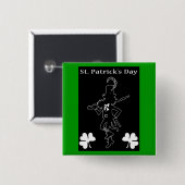 Badge Carré 5 Cm Bouton de la Saint Patrick (Devant & derrière)