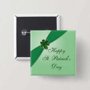 Badge Carré 5 Cm Bouton de la Saint Patrick