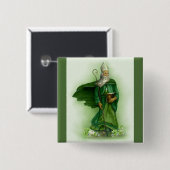 Badge Carré 5 Cm Bouton de la St. Patrick (Devant & derrière)