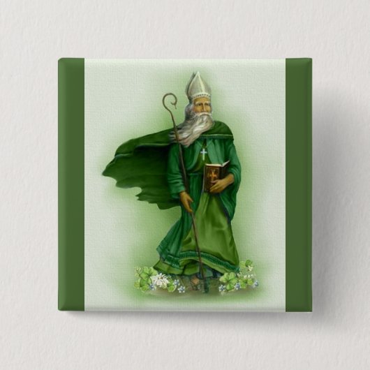 Badge Carré 5 Cm Bouton de la St. Patrick (Devant)