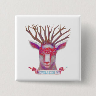 Badge Carré 5 Cm bouton de l'Agneau immolé