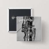 Badge Carré 5 Cm Bouton de lecture Clarinet (Devant & derrière)