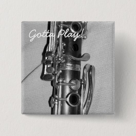 Badge Carré 5 Cm Bouton de lecture Clarinet (Devant)