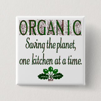 Badge Carré 5 Cm Bouton de lecture de cuisine bio Saving Planet