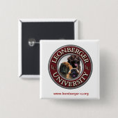 Badge Carré 5 Cm Bouton de Leonberger U (Devant & derrière)