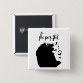 Badge Carré 5 Cm Bouton de #LetLizSpeak (Devant & derrière)