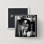 Badge Carré 5 Cm Bouton de liberté de primat (Devant & derrière)