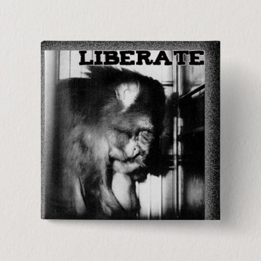 Badge Carré 5 Cm Bouton de liberté de primat (Devant)
