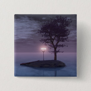 Badge Carré 5 Cm Bouton de l'île des vagabonds