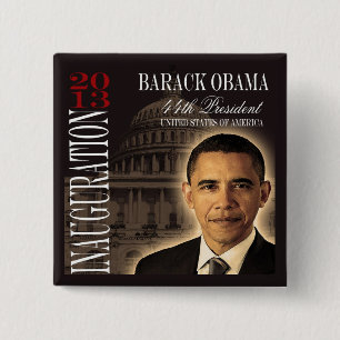 Badge Carré 5 Cm Bouton de l'inauguration 2013 d'Obama