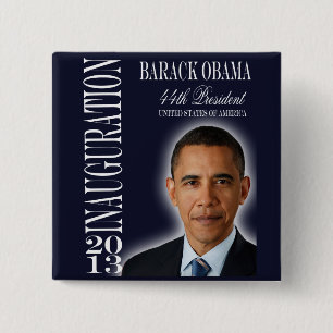Badge Carré 5 Cm Bouton de l'inauguration 2013 d'Obama