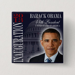 Badge Carré 5 Cm Bouton de l'inauguration 2013 d'Obama