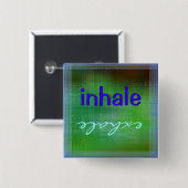 Badge Carré 5 Cm Bouton de l'intervalle d'inhalation (Devant & derrière)