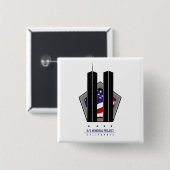 Badge Carré 5 Cm Bouton de logo (Devant & derrière)