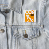 Badge Carré 5 Cm Bouton de logo d'AAR avec le nom personnalisable, (En situation)
