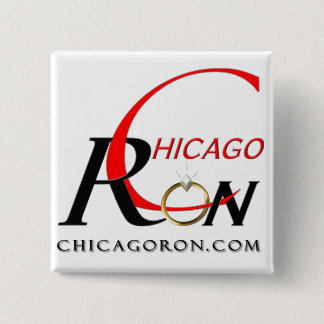 Badge Carré 5 Cm Bouton de logo de "Chicago Ron"