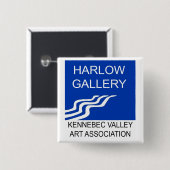 Badge Carré 5 Cm Bouton de logo de Harlow Gallery/KVAA (Devant & derrière)