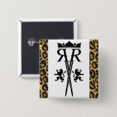 Badge Carré 5 Cm Bouton de logo de rr (Devant & derrière)