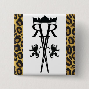 Badge Carré 5 Cm Bouton de logo de rr