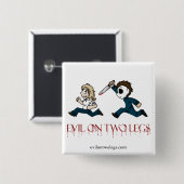 Badge Carré 5 Cm bouton de logo d'evilontwolegs.com (Devant & derrière)