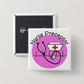 Badge Carré 5 Cm Bouton de maître de soins (Devant & derrière)