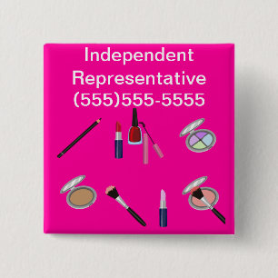 Badge Carré 5 Cm Bouton de maquillage